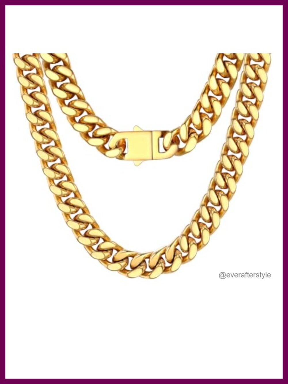 PROSTEEL Chunky Cuban Link Curb Chain Necklace 14K Gold Plated Stainless Steel